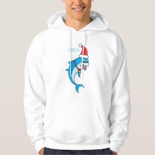 Cute dolphin with Santa hat cartoon Hoodie