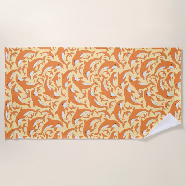 Cute Dolphins Beach Towel (Front)