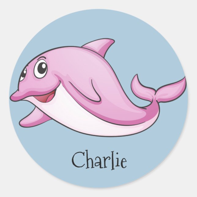 Cute Dolphins custom name stickers (Front)