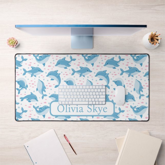Cute Dolphins Desk Mat (Office 1)