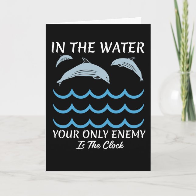 Cute Dolphins In The Water Card (Front)