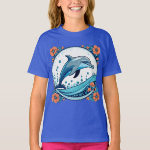 Cute dolphins jumping in the ocean T-Shirt