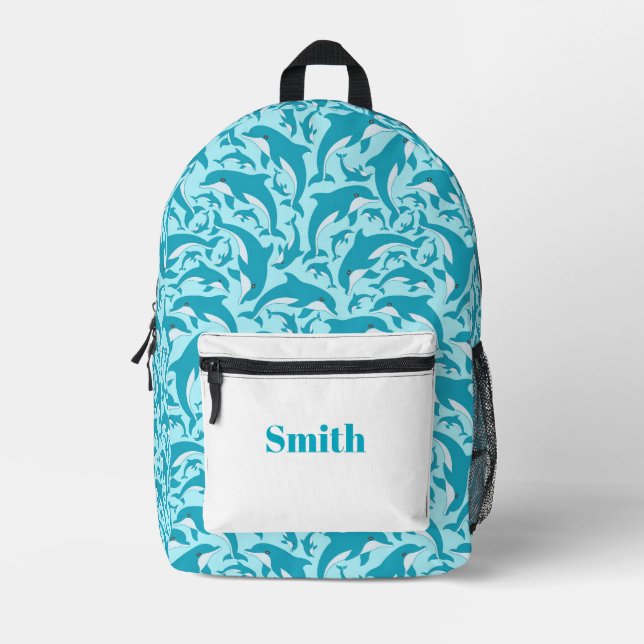 Cute Dolphins Printed Backpack (Front)