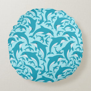 Cute Dolphins Round Cushion