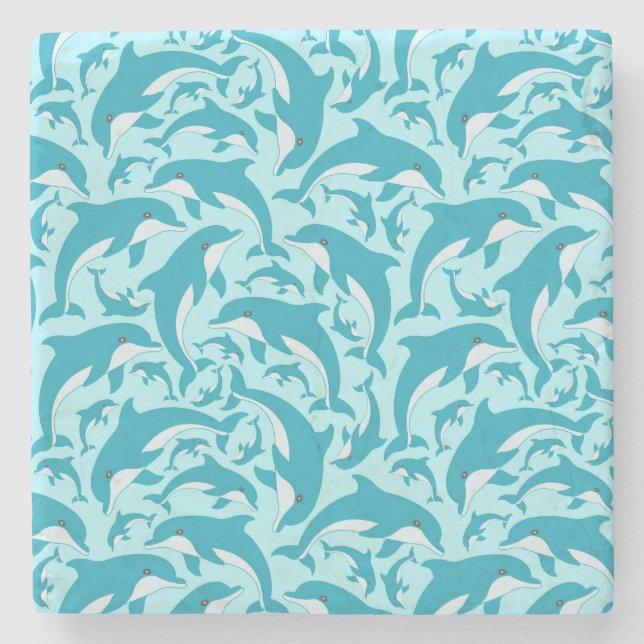 Cute Dolphins Stone Coaster (Front)