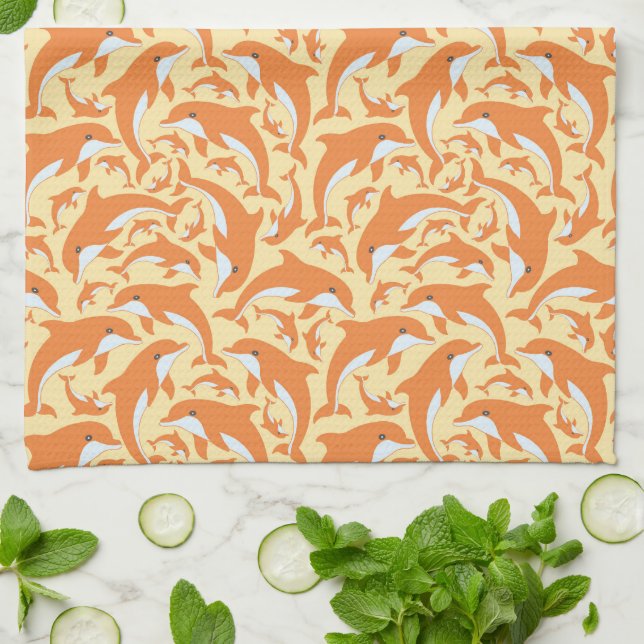 Cute Dolphins Tea Towel (Folded)