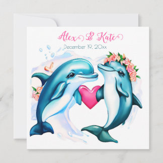 Cute dolphins thank you card