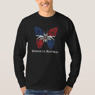 Cute Dominican Republic Flag Butterfly Parade Birt T-Shirt