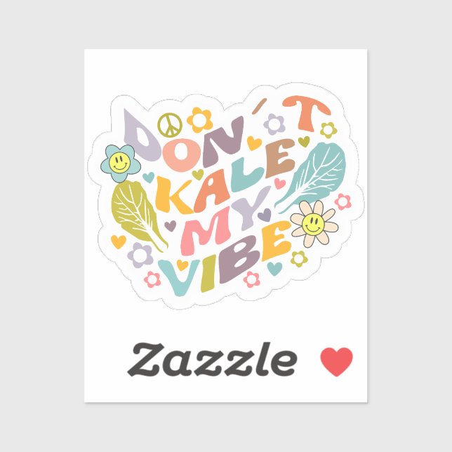 Cute Don´t Kale my Vibe, Retro Vegan  (Sheet)