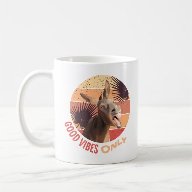 Cute Donkey – Good Vibes Only Coffee Mug (Left)