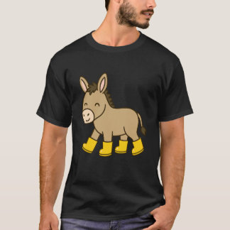 Cute Donkey in Rain Boots T-Shirt