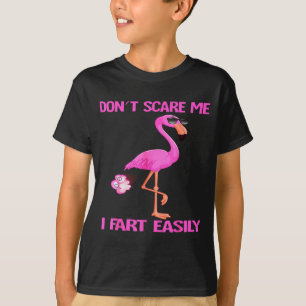 Cute Don't E Me I Fart Easy Fart Joke Flamingo Wom T-Shirt