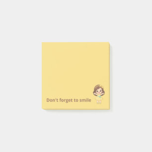 Cute Don't Forget to Smile Yellow Kawaii Post-it N Notes