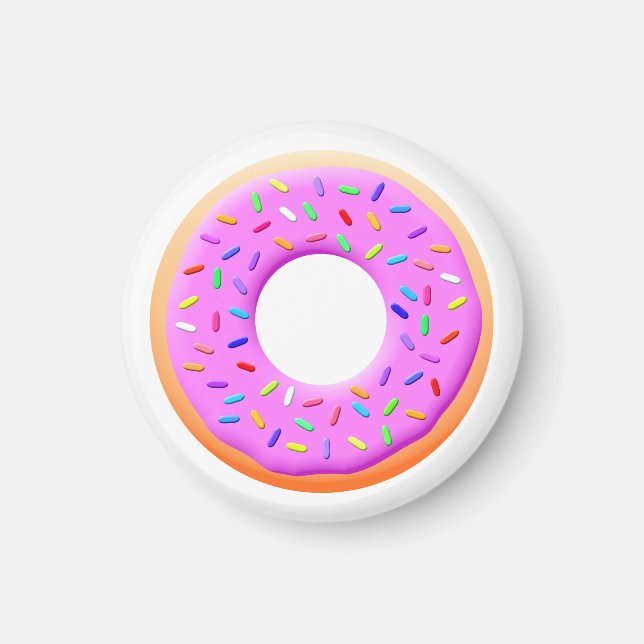 Cute Donut Drawing With Sprinkles Magnet (Front)