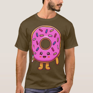 Cute Donut Holding Coffee T-Shirt