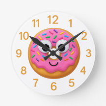 Cute Donut Kids Clock – Googly Eyes Fun