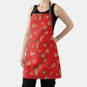 Cute Doodle Christmas Pattern Apron