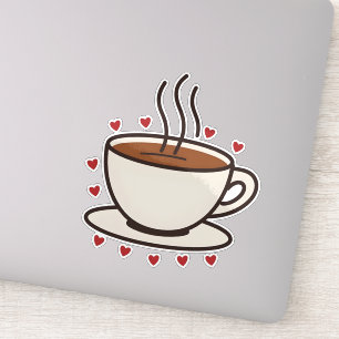 Cute Doodle Coffee Cup Vinyl Sticker