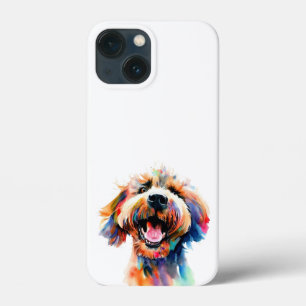 Cute doodle - Colorful Labradoodle Art iPhone 13 Mini Case