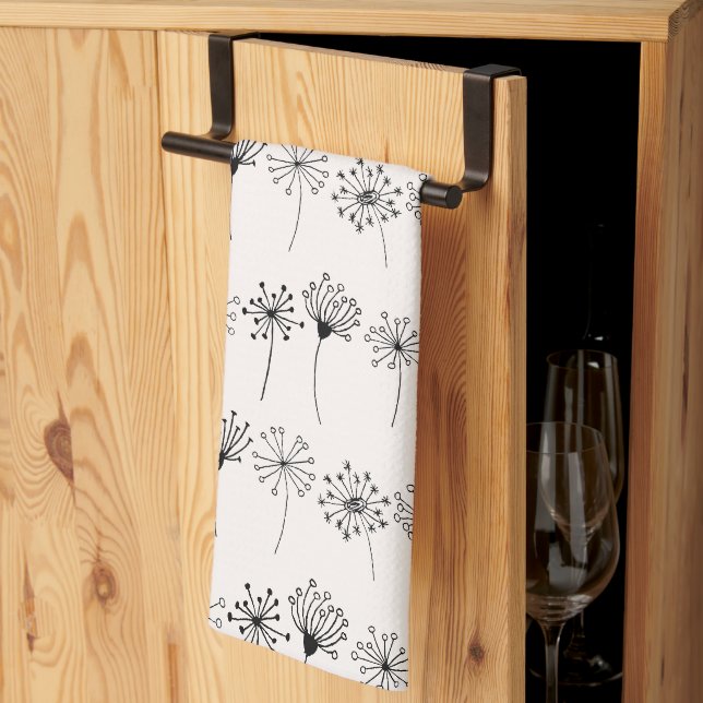 Cute Doodle Dandelion Kitchen Tea Towel (Thirds Fold)