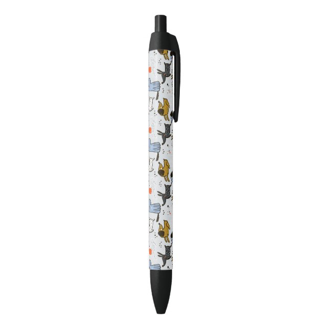 Cute Doodle Dog Pattern Black Ink Pen (Bottom (Vertical))