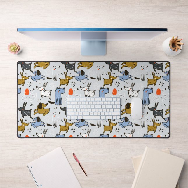 Cute Doodle Dog Pattern Desk Mat (Office 1)