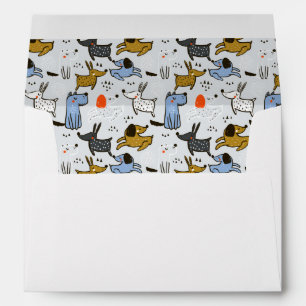 Cute Doodle Dog Pattern Envelope