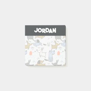 Cute Doodle Dog Pattern Post-it Notes