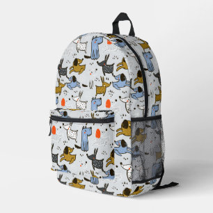 Cute Doodle Dog Pattern Printed Backpack