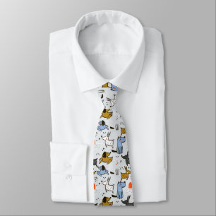 Cute Doodle Dog Pattern Tie