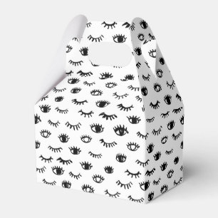 Cute Doodle Eyelash Pattern Favour Box