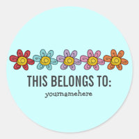 Cute Doodle Flower Stickers {THIS BELONGS TO}