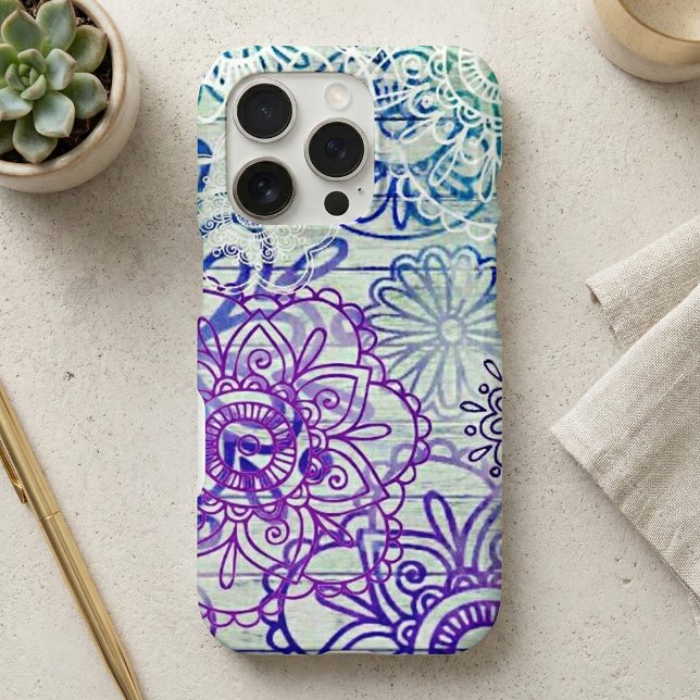 Cute Doodle Flowers On A Rustic Wood (Creator Uploaded)
