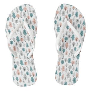 Cute Doodle Forest Pattern Jandals