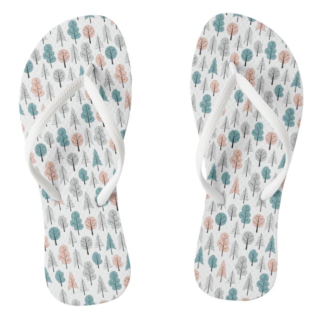 Cute Doodle Forest Pattern Jandals (Footbed)