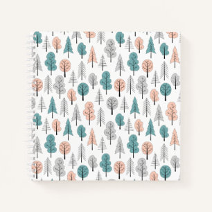 Cute Doodle Forest Pattern Notebook