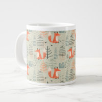 Cute Doodle Fox Forest Woodland Pattern