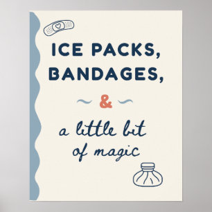 Cute Doodle Ice Packs Bandages, Magic School Nurse Poster