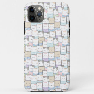 Cute Doodle Kitten Faces Pattern Case-Mate iPhone Case