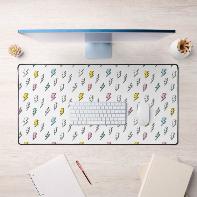 Cute Doodle Lightning Bolt Pattern Desk Mat (Office 1)