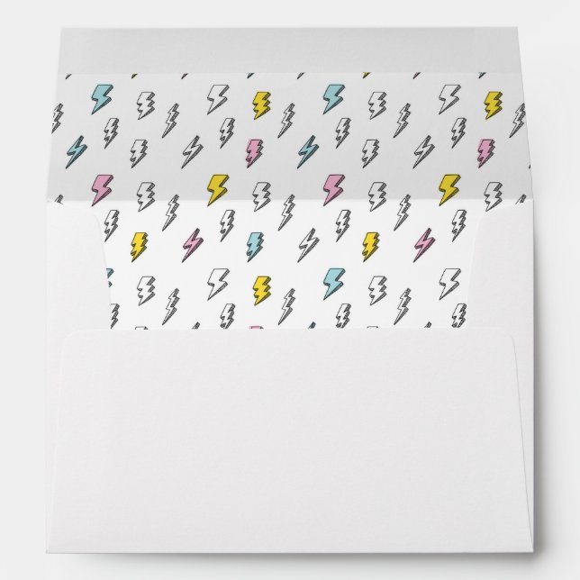 Cute Doodle Lightning Bolt Pattern Envelope (Back (Bottom))