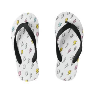 Cute Doodle Lightning Bolt Pattern Kid's Jandals