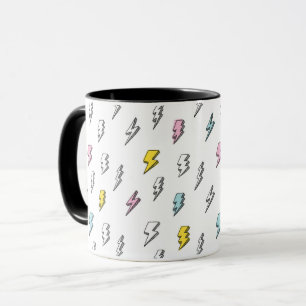 Cute Doodle Lightning Bolt Pattern Mug