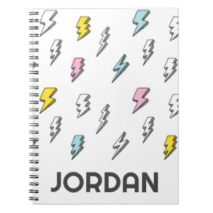 Cute Doodle Lightning Bolt Pattern Notebook
