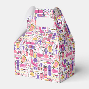 Cute Doodle Manicure Pattern Favour Box