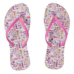 Cute Doodle Manicure Pattern Jandals
