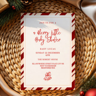 Cute doodle merry little baby shower santa invitation