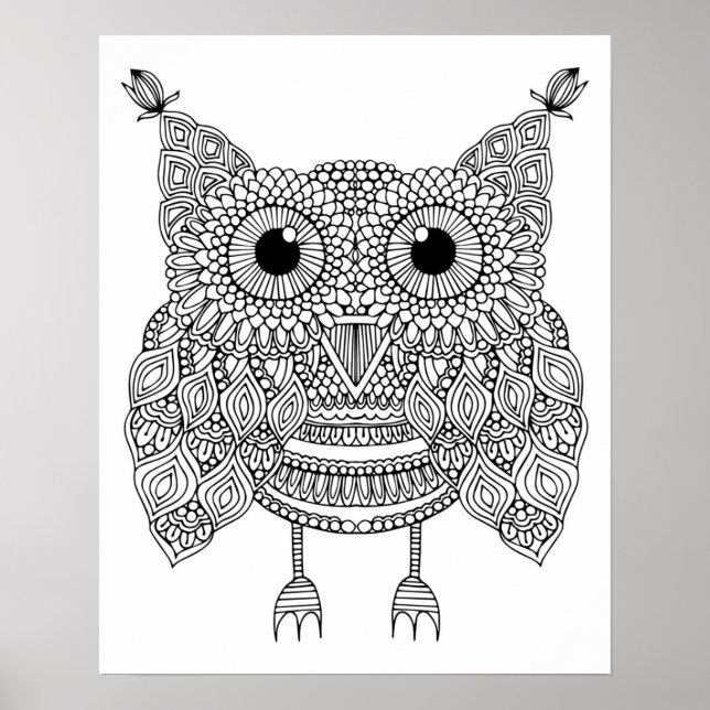 Cute Doodle Owl 2 Poster (Front)