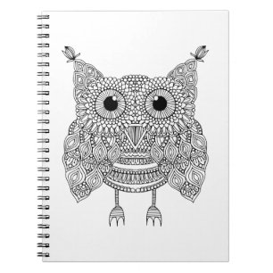 Cute Doodle Owl Spiral Notebook
