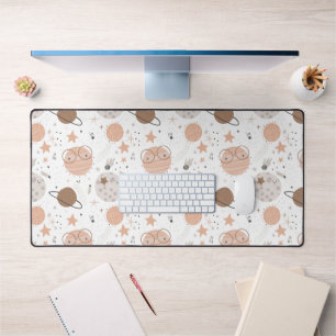 Cute Doodle Planet Pattern Desk Mat